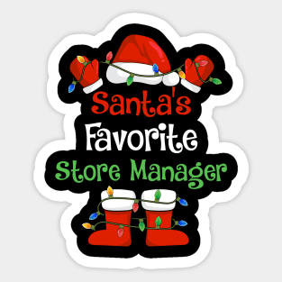 Santa's Favorite Store Manager Funny Christmas Pajamas Sticker